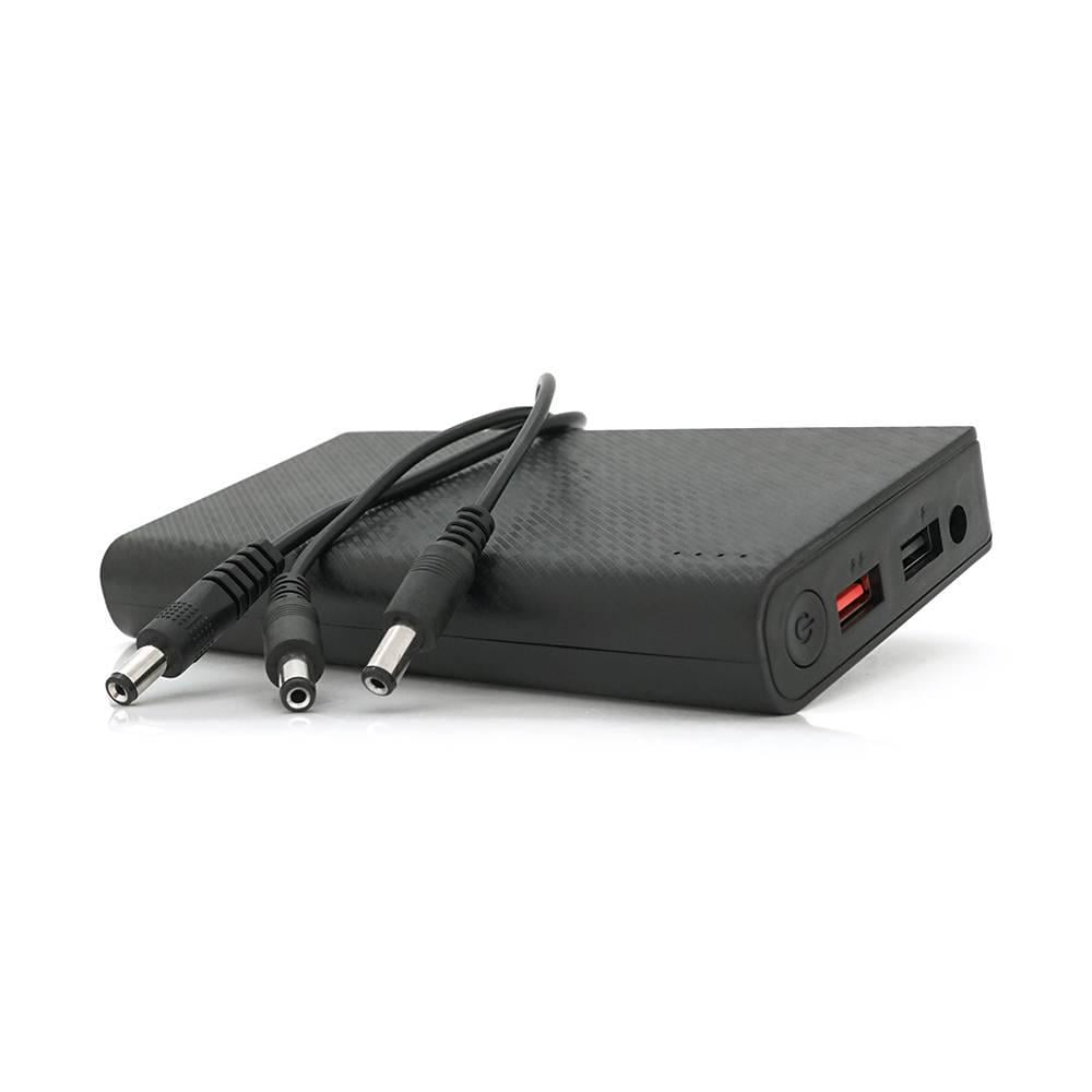 Повербанк 18W для роутерів Output USB 5V/2A DC9V 2.7A/12V1.5A 21000 mAh 7х3000 mAh 155х75х23 мм 460 г Black Box