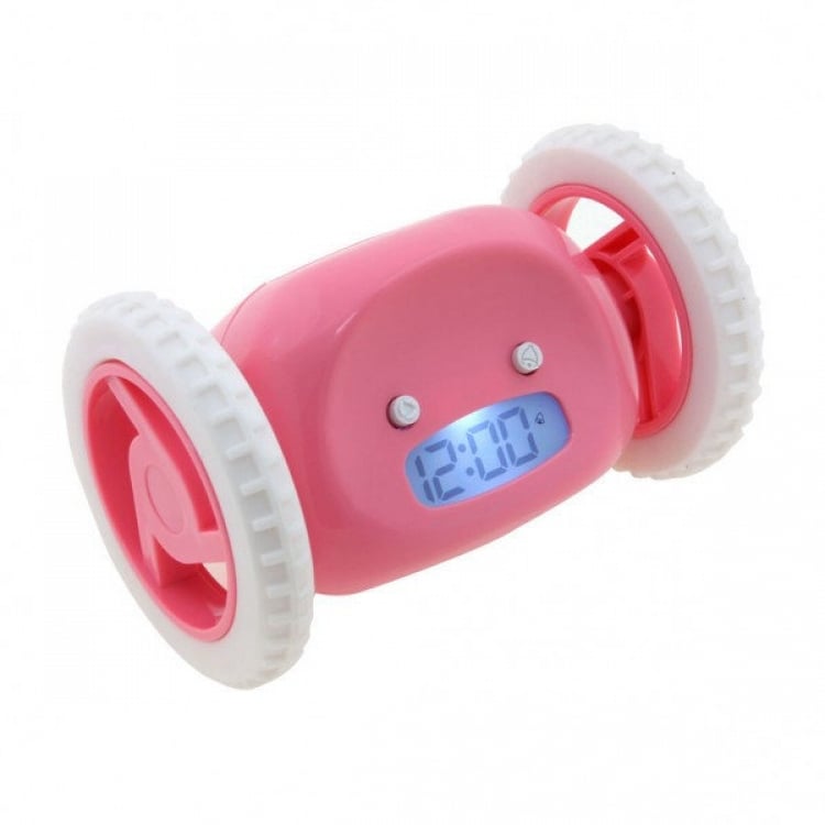 Убегающий будильник часы на колесиках Memos Розовый (104883324zas)