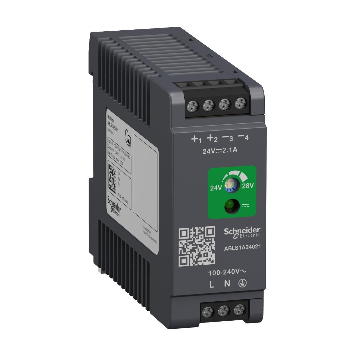 Блок питания DIN-рейка Schneider Electric Modicon Power Supply 50 Вт 1Ф 2,1A 24 В оптимизирован (ABLS1A24021)