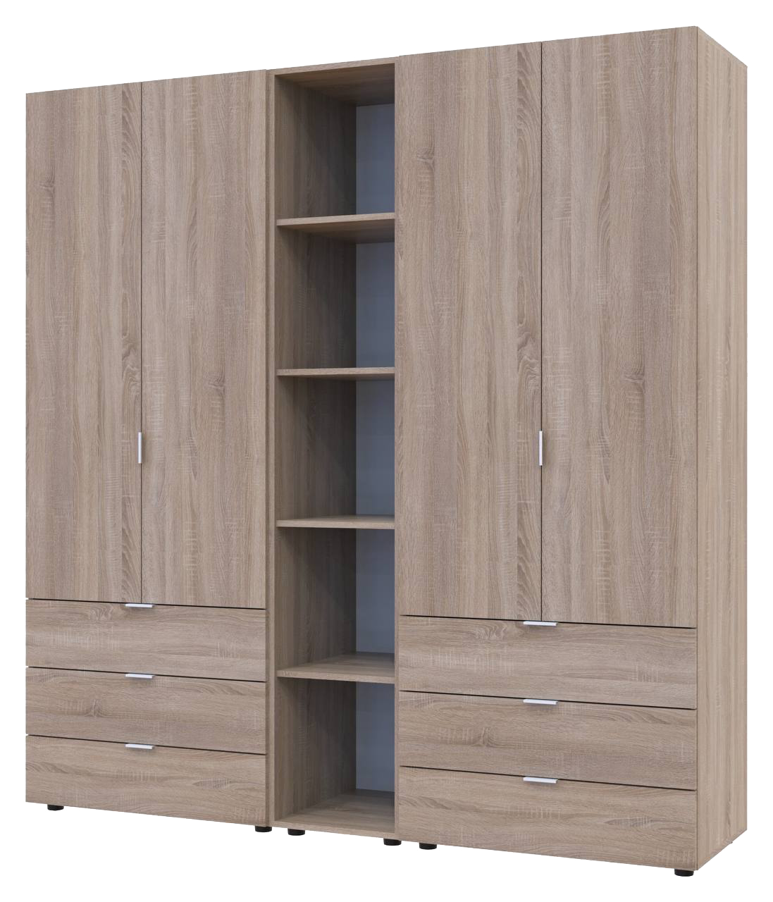 Комплект шкафов для одежды Doros Гелар (3 шт.) 193,2х49,5х203,4 см Дуб сонома (DRS-011152)