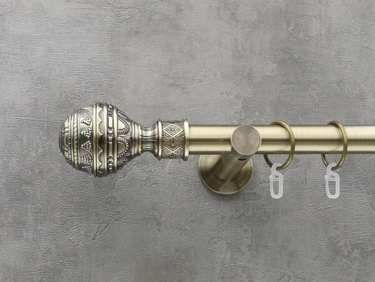 Карниз Quadrum Арабеска гладкая штанга одинарный универсальный 25 мм 400 см Антик (262040641)