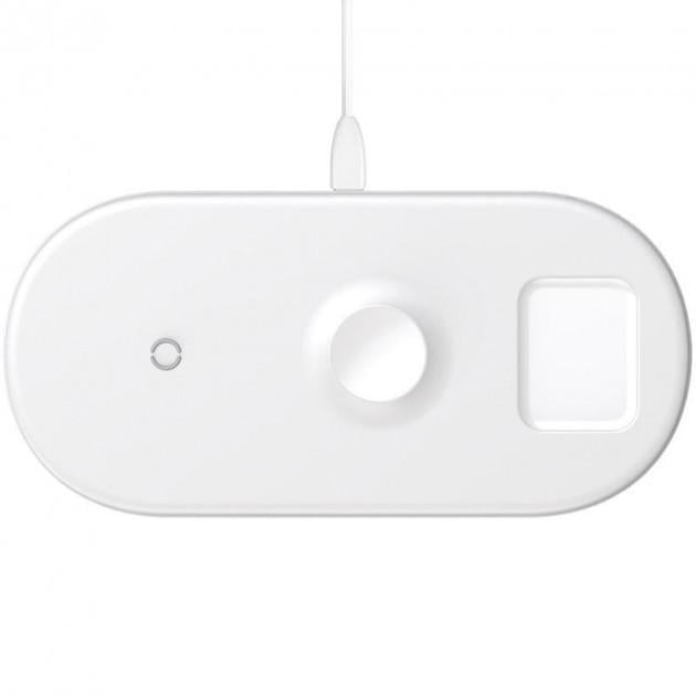 Беспроводное зарядное устройство Baseus Smart Phone/Watch/Pods 18W 3in1 White (WX3IN1-B02)