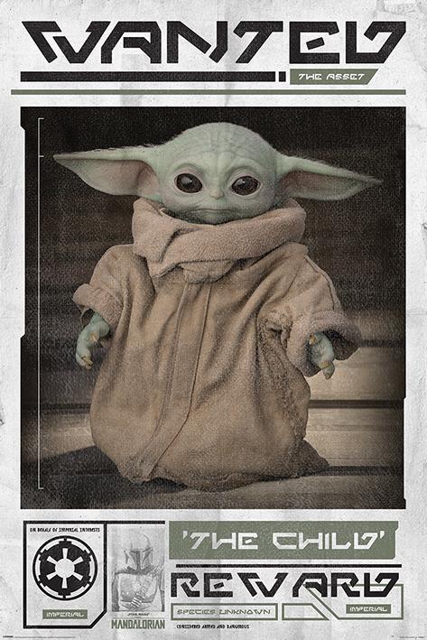 Постер плакат Звездные Войны Мандалорец Разыскивается Дитя/Star Wars The Mandalorian Wanted The Child 61x91,5 см