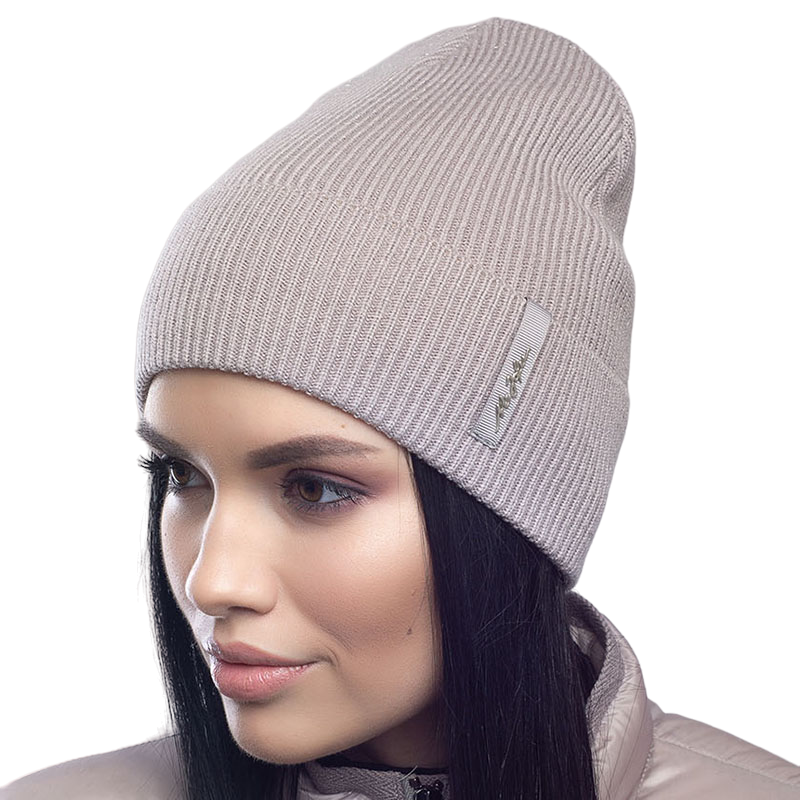 Шапка женская Leks Фэшн утепленная флисом на манжете One size Капучино (122363)