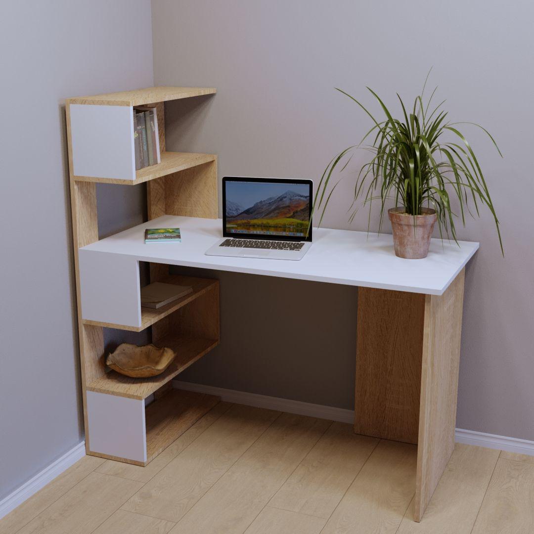 Письмовий стіл Тіса-меблі СП-112 120x124x60 см Дуб сонома/Білий