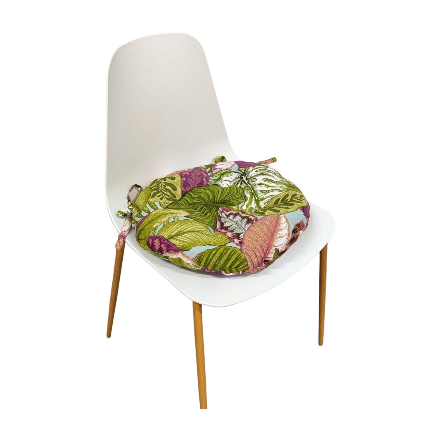 Подушка для стула eGarden NASTYA VERDE круглая холофайбер с завязками 40х8 см (5665)