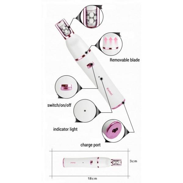 Эпилятор-триммер Kemei Km-2189 7в1 аккумуляторный (Km-2189) - фото 5
