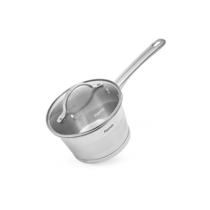 Ковш Fissman TIERNO 16x9,5 см 1,5 л со стеклянной крышкой (5488)