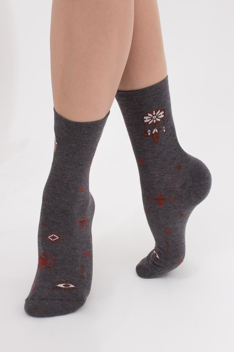 Носки женские хлопковые Giulia WS3 BOHO Ловец снов 004 р. 36-40 Grey (4823116901049)