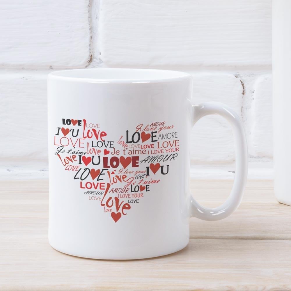 Чашка с сердцем из слова Love 330 мл (14982319)