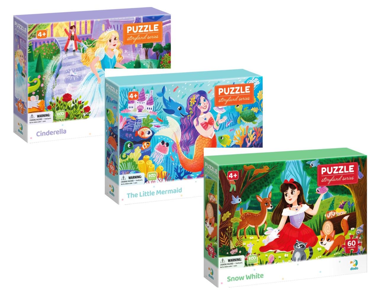 Комплект пазлів DoDo Попелюшка/Русалонька/Білосніжка вік 4+ 60 шт.