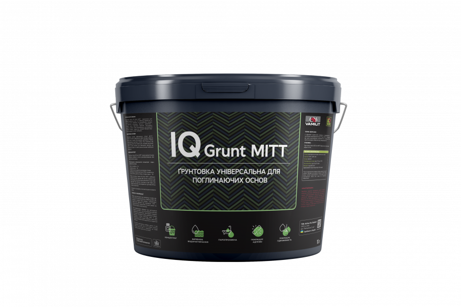 Грунтовка универсальная Vamiut IQ Grunt MITT для впитывающих оснований 10 л