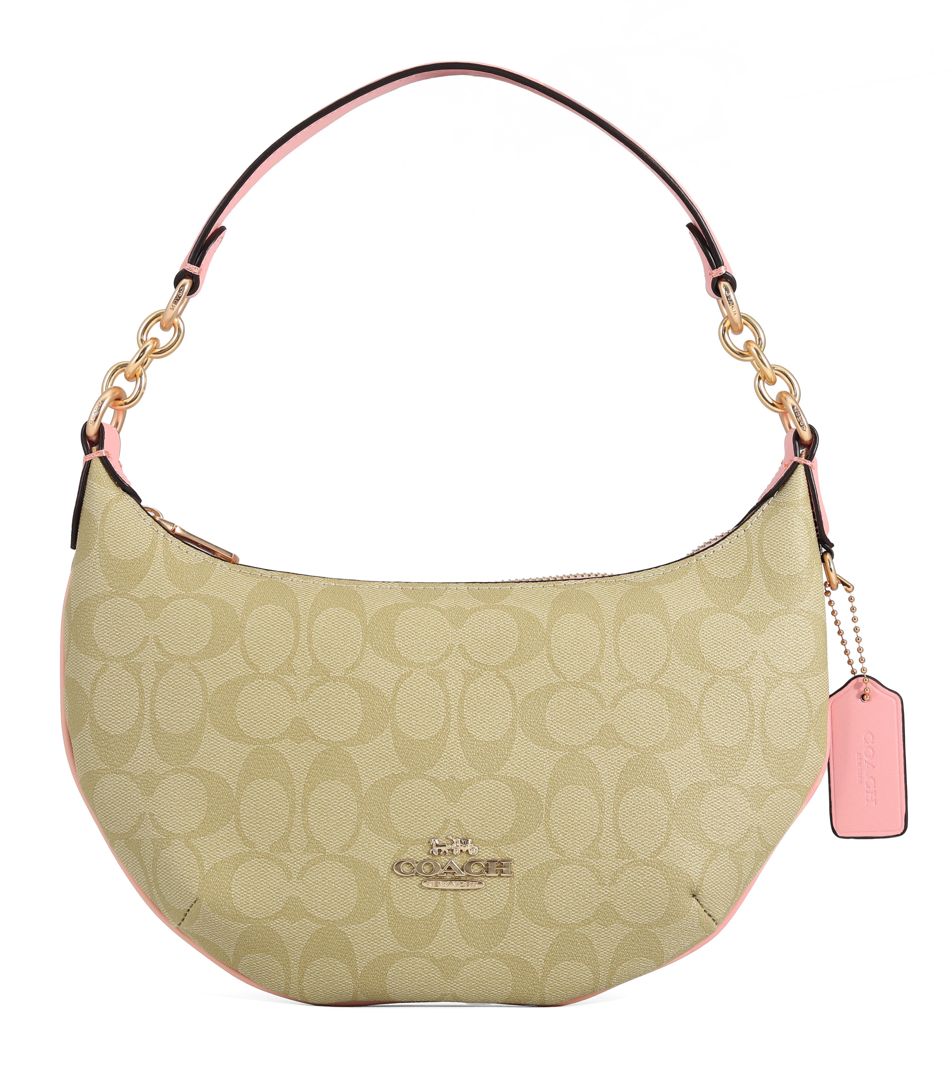 Сумка женская Coach Payton Hobo In Signature Canvas Light Khaki/Powder/Pink