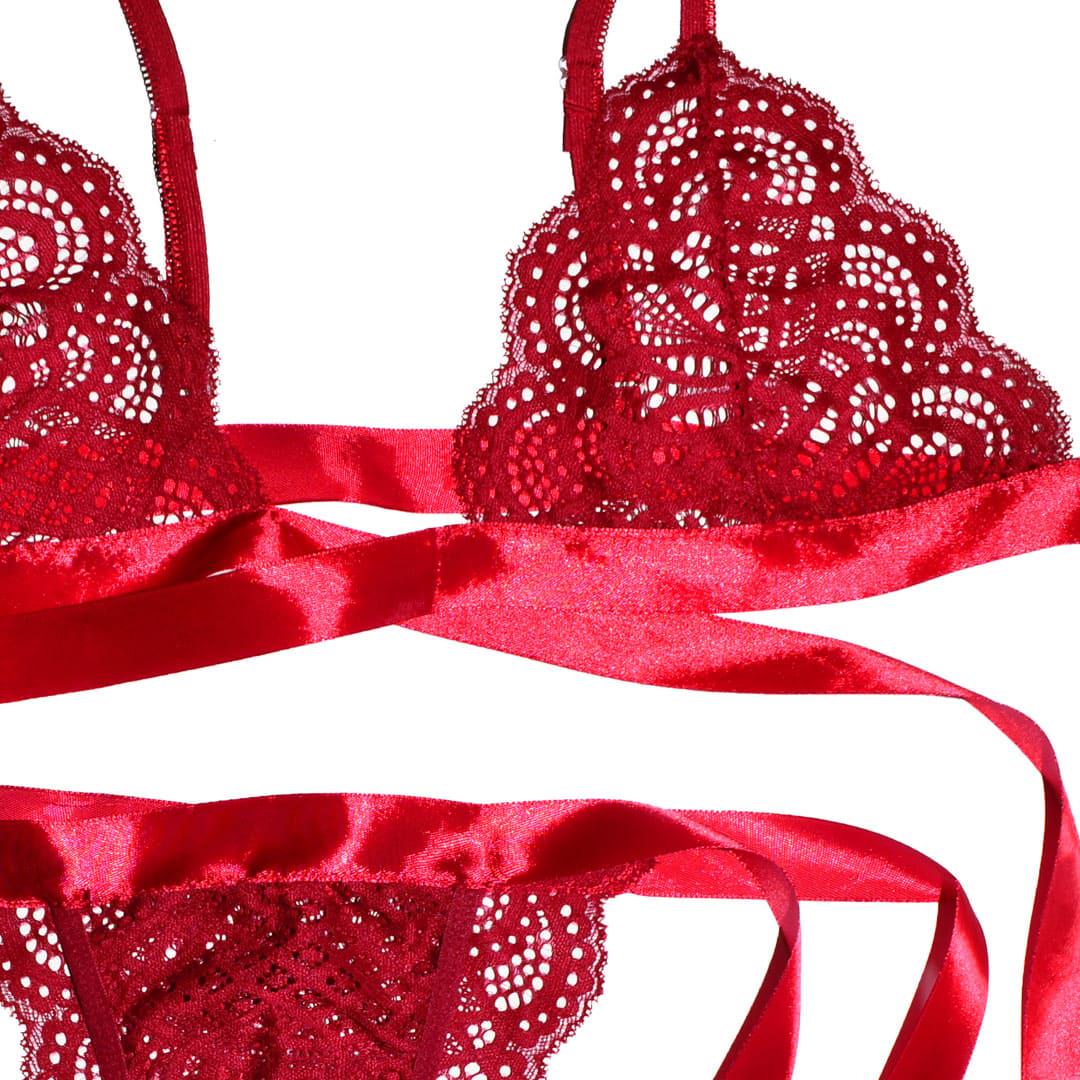 Комплект нижньої білизни S Бордовий (98919_42) - фото 6 Комплект нижньої білизни S Бордовий (98919_42) - фото 6