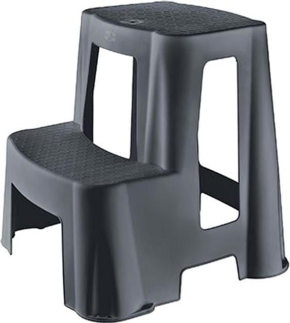 Табурет лестница Jolly Naturel пластиковый на 2 ступеньки Антрацитовый (5171 88)