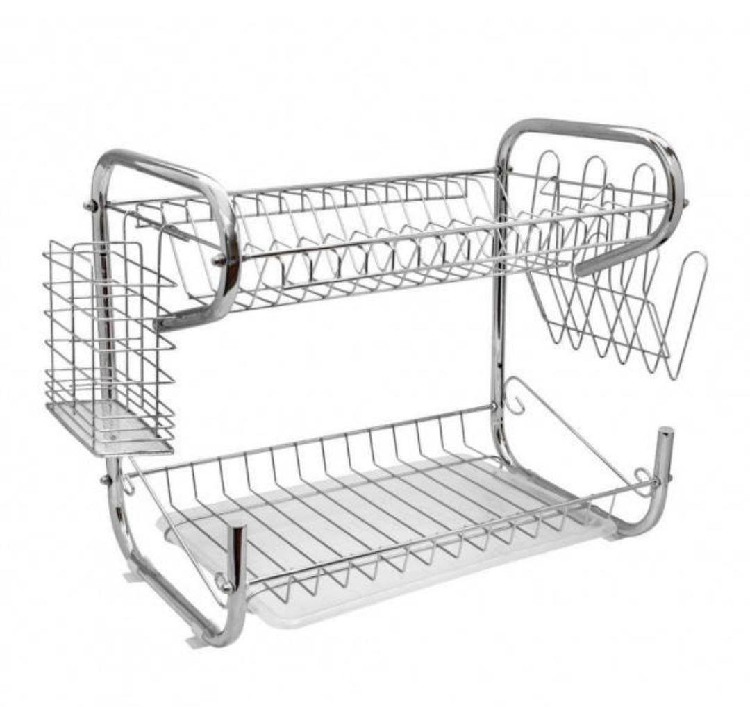 Сушарка для посуду Edenberg з нержавіючої сталі 2 яруси 55,8х24,4х33,8 см Сталевий (EB-2108) Сушарка для посуду Edenberg з нержавіючої сталі 2 яруси 55,8х24,4х33,8 см Сталевий (EB-2108)