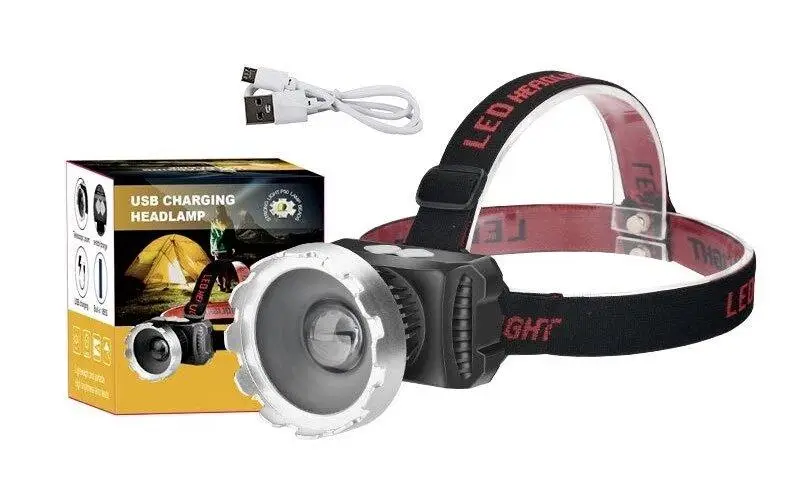 Ліхтарик налобний Headlight SQ-820 акумуляторний Чорний (6-4-364542504) - фото 4