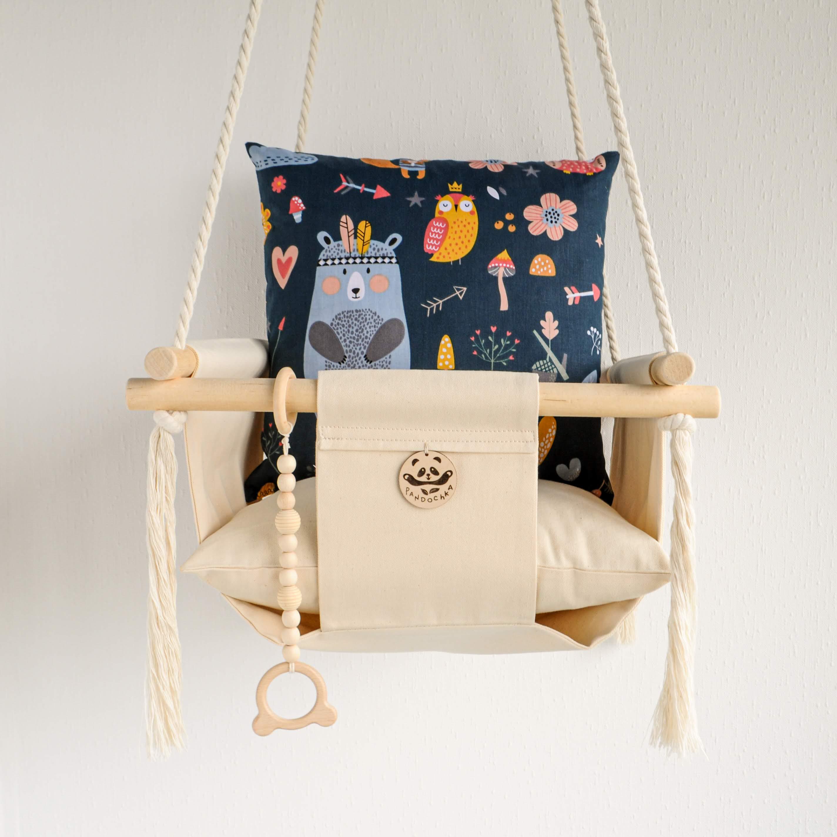 Тканинна дитяча гойдалка Лісові звірі 40х40 см (25850386-De)