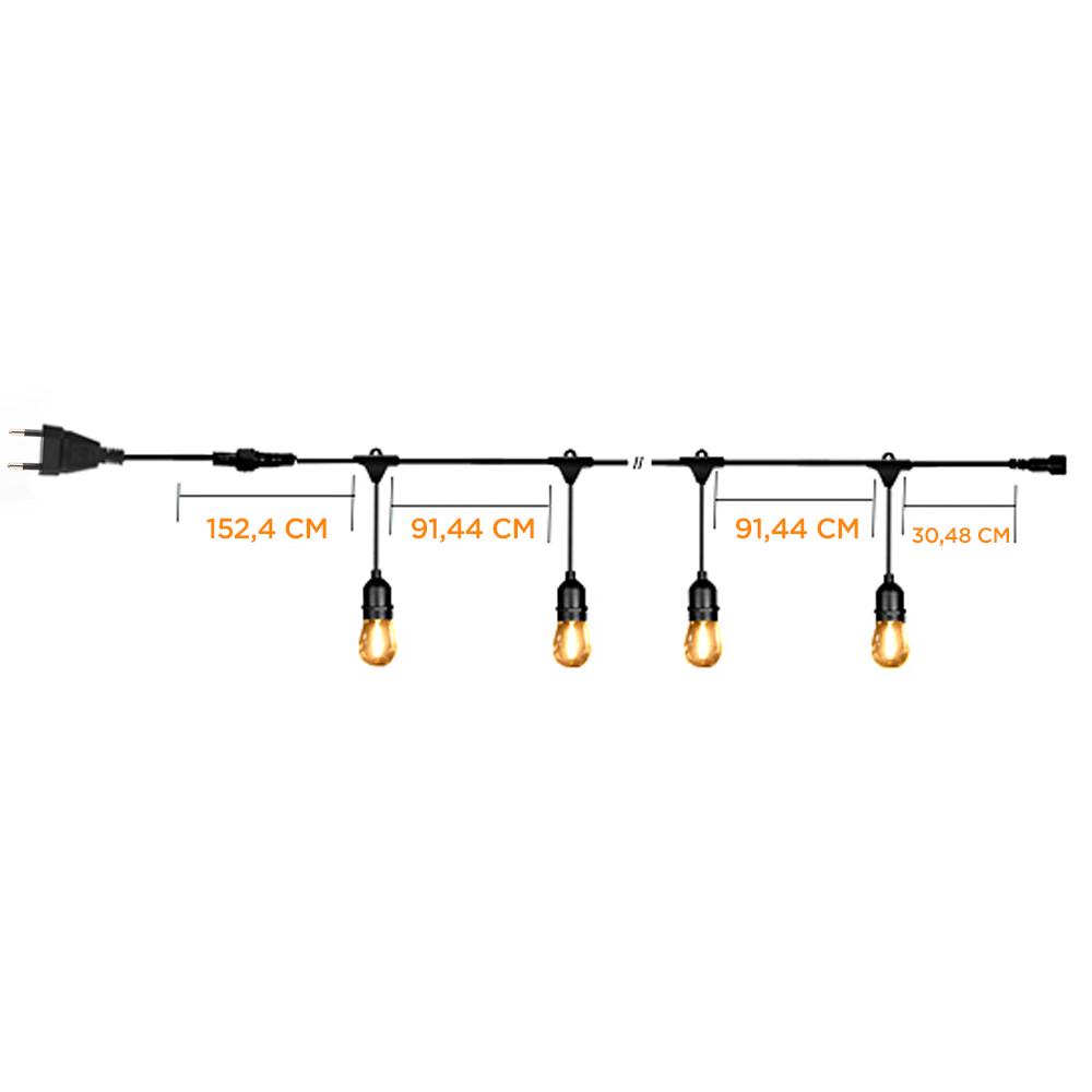 Гирлянда уличная Comshop Ретро 16 LED лампочек 14,6 м - фото 4 Гирлянда уличная Comshop Ретро 16 LED лампочек 14,6 м - фото 4