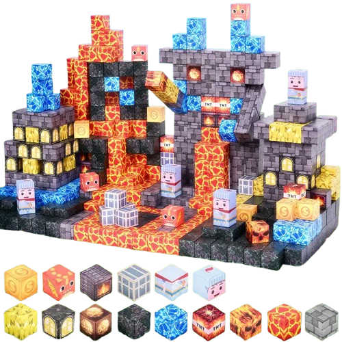 Конструктор магнітний Minecraft Нижній світ та лава на магнітах 160 шт. (2742137329)