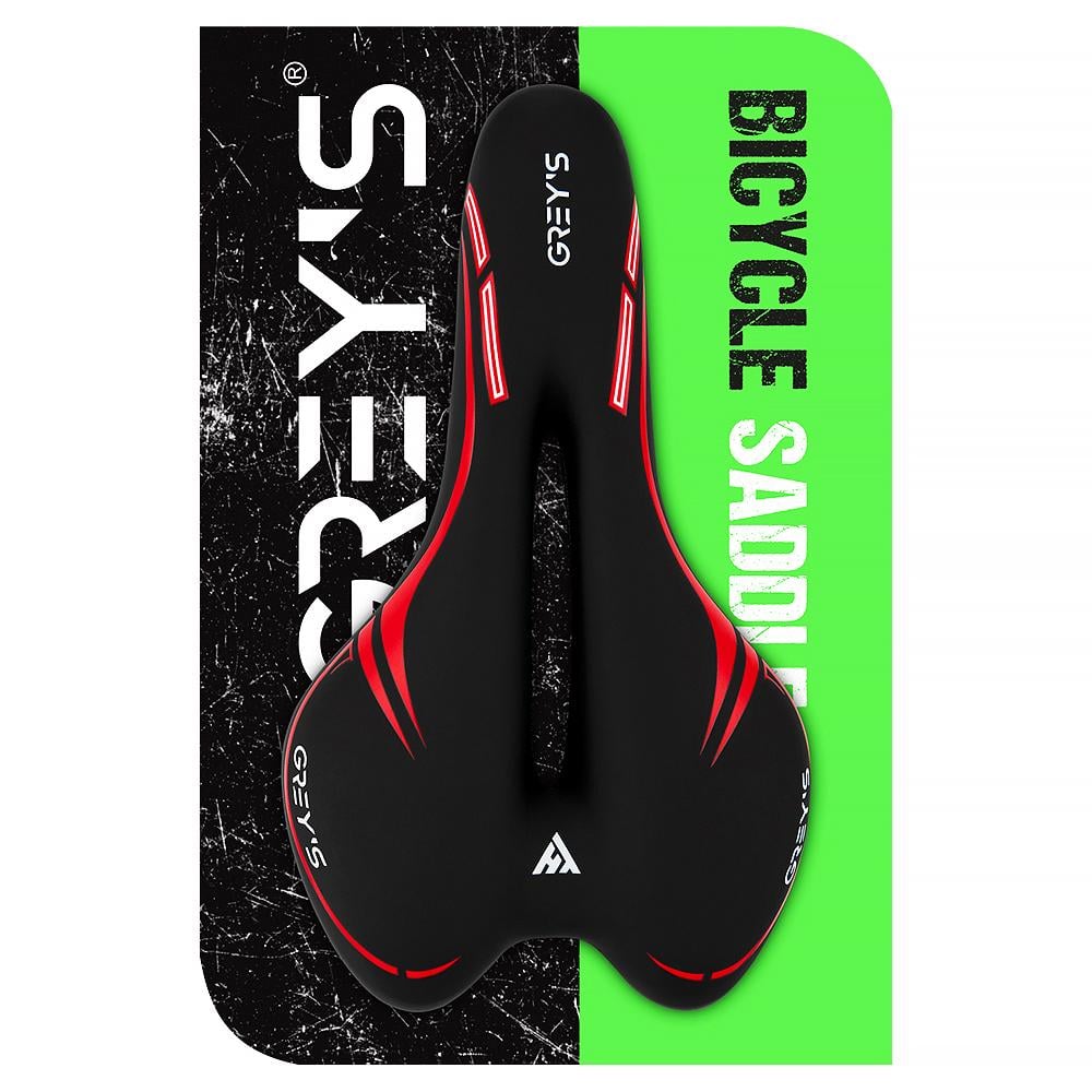 Седло велосипедное Grey's 280х160 мм Черно-красный (GR70170) - фото 5