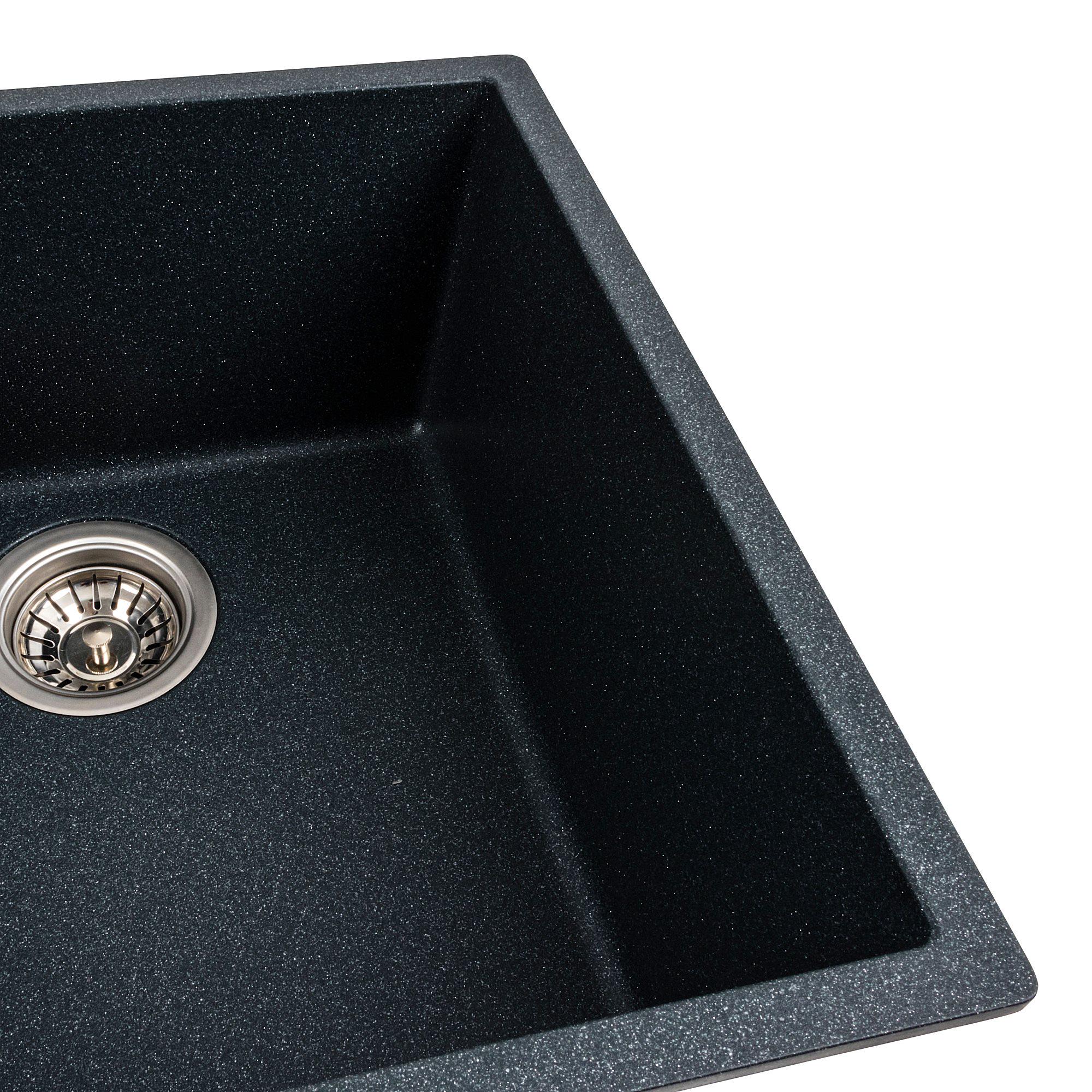 Мойка для кухни гранитная Platinum 4040 RUBA матовая Антрацитовый - фото 3 Мойка для кухни гранитная Platinum 4040 RUBA матовая Антрацитовый - фото 3