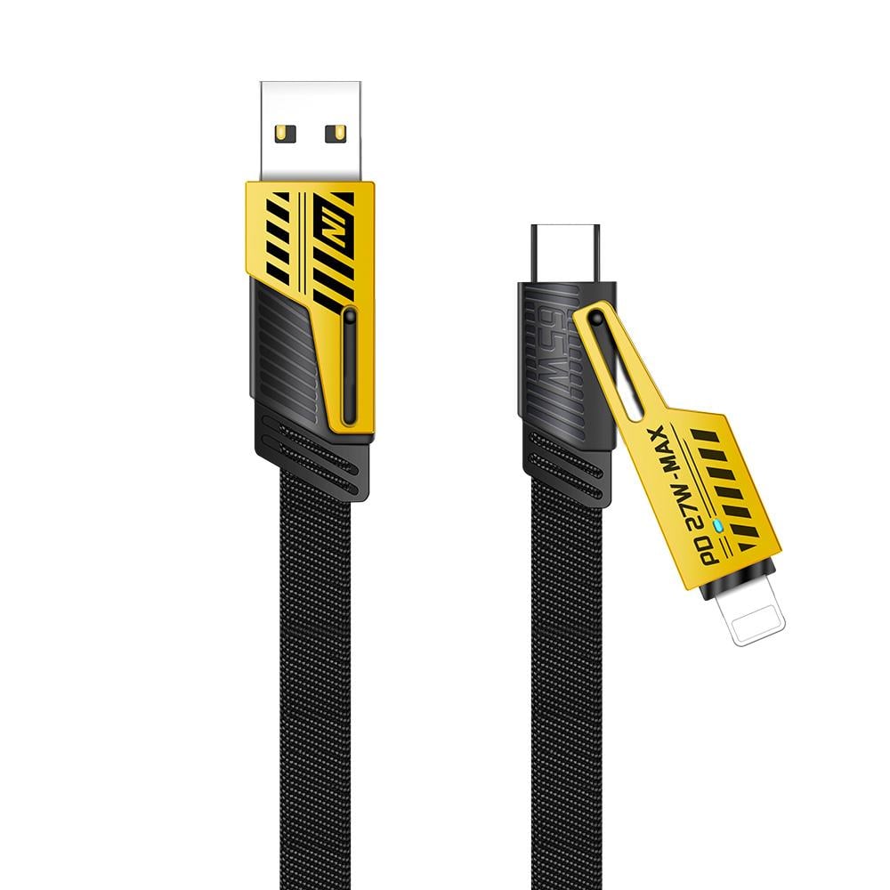 Универсальный кабель 4в1 Yelandar KC300 65W 1 м Lightning/Type-C/USB-A (1011160-Black)