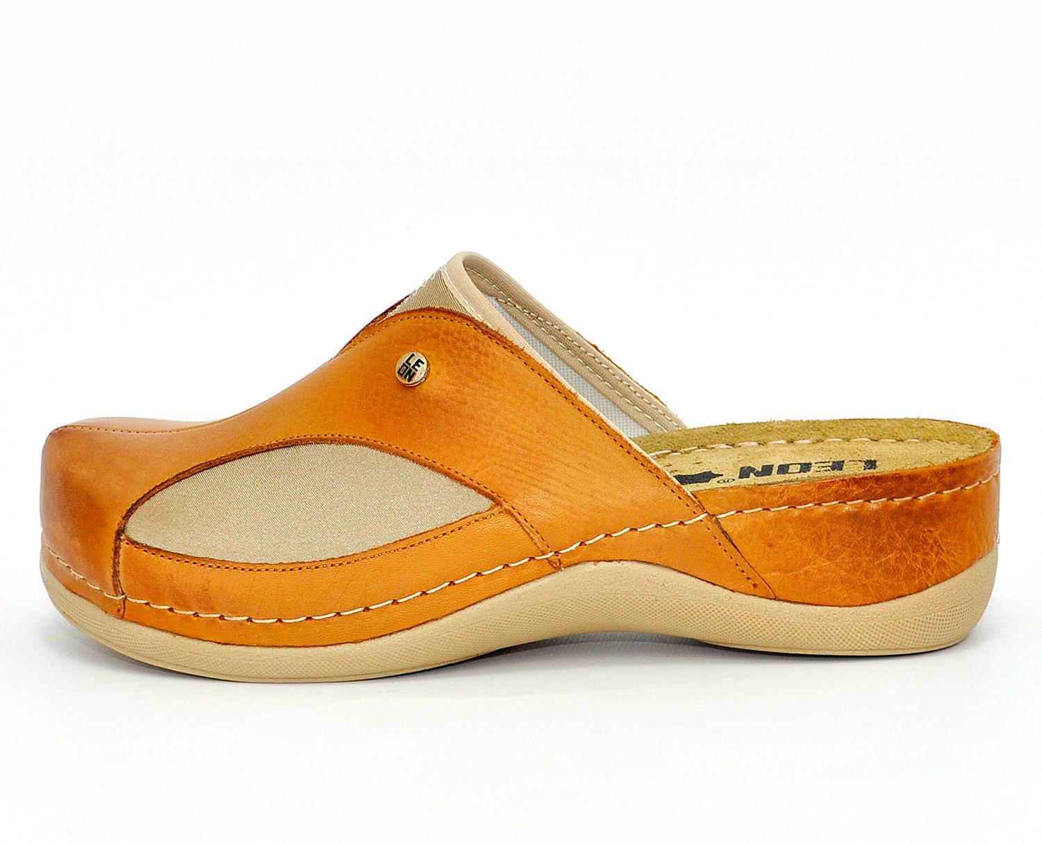 Женские сабо кожаные Leon 912 р. 38 Коричневый