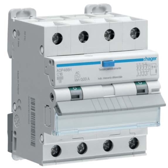 Дифавтомат Hager 32A 300mA 6kA 4 полюса тип C тип A AFM482C (11271)