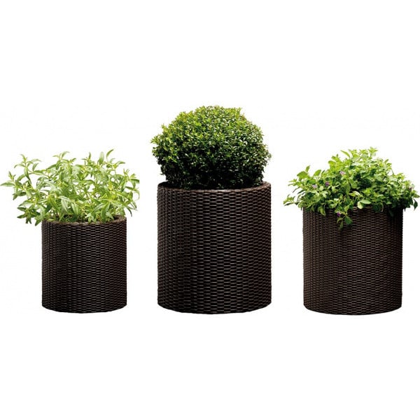 Горщик Keter M Cylinder Planter Коричневий (17197934521_M) - фото 4