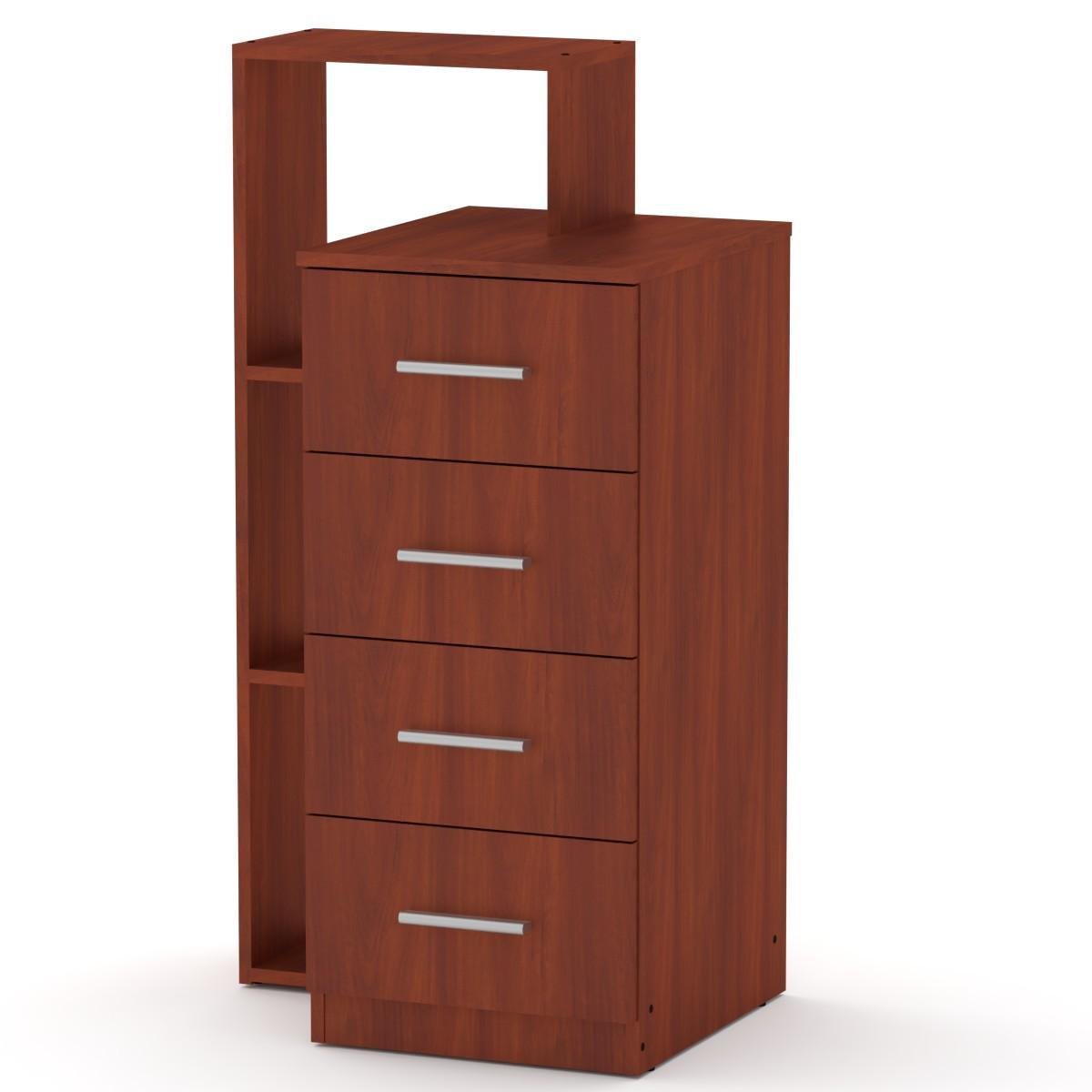 Комод на 4 ящика с полками Компанит 4-1Л Яблоня - фото 1