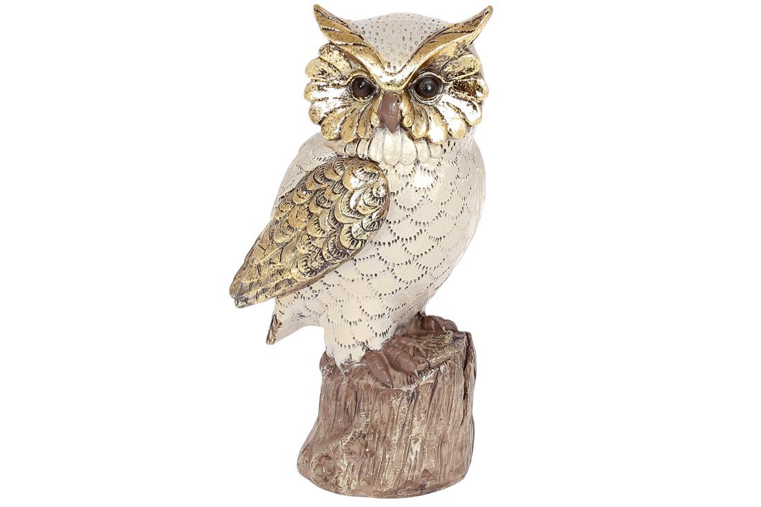 Декоративная статуэтка BonaDi Совушка на пеньке 18 см (218-919)