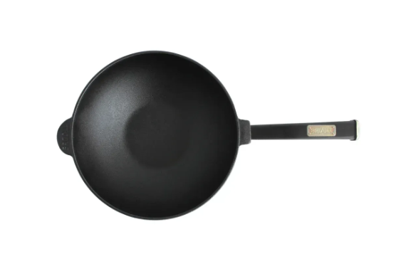 Сковорода чугунная Brizoll WOK с деревянной ручкой 2,8 л Black (W26HP1) - фото 3