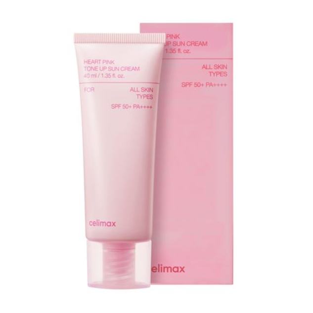Крем для обличчя сонцезахисний Celimax Heart Pink Tone Up Sun Cream SPF 50+ PA++++ 40 мл (Heart Pink Tone Up Sun)