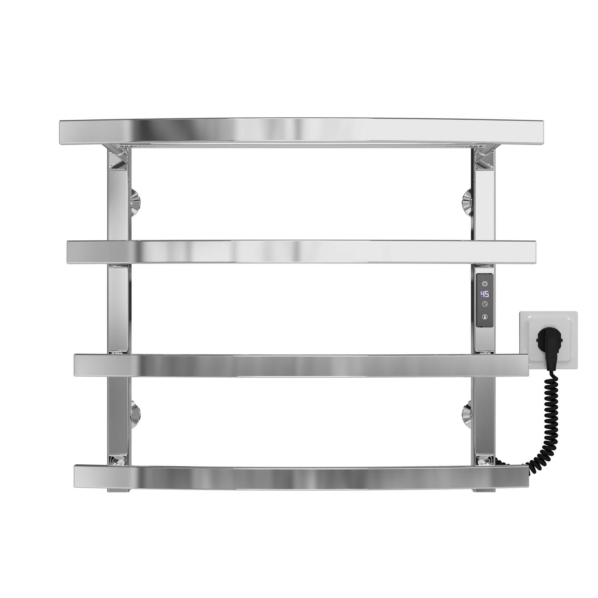 Полотенцесушитель электрический Deffi Lotos П4 JD04 нержавеющая сталь 400х500 мм Хром (A.LO.50.40.4.ECR2)