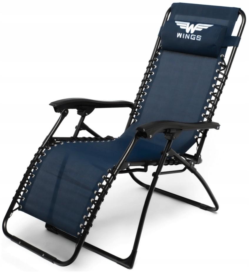 Шезлонг садовый тканевый WINGS TEX Синий (11214720) - фото 3 Шезлонг садовый тканевый WINGS TEX Синий (11214720) - фото 3