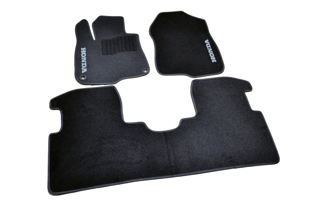 Коврики автомобильные ворсовые в салон для Honda CR-V 2016-н. в. 3 шт. Черный (BLCCR1807)