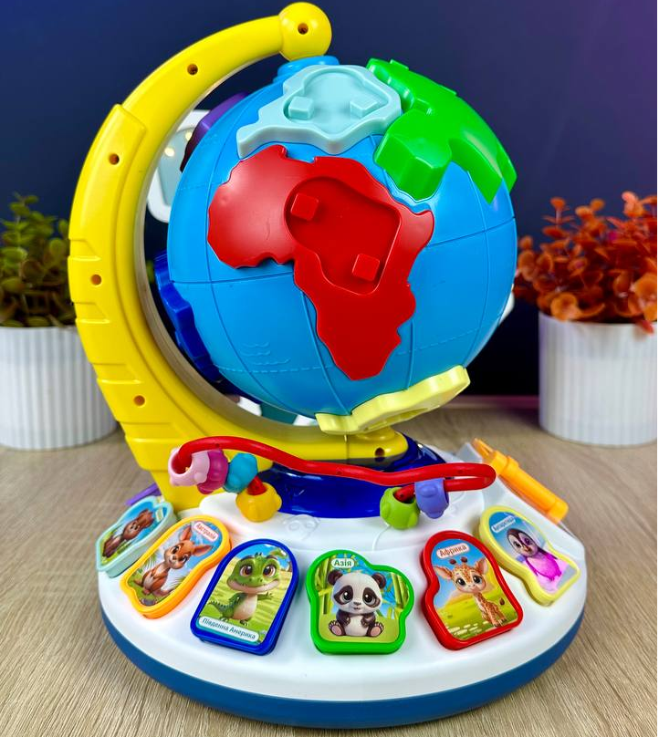 Глобус детский WToys с музыкой/сказками/подсветкой/сортером на украинском язык (2690647714)
