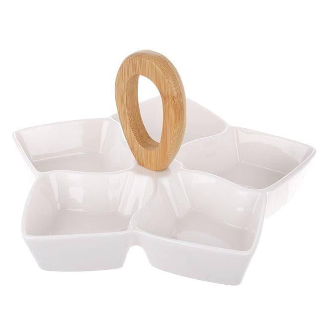 Менажница фарфоровая 5-ти секционная Naturel 25 см (32737)