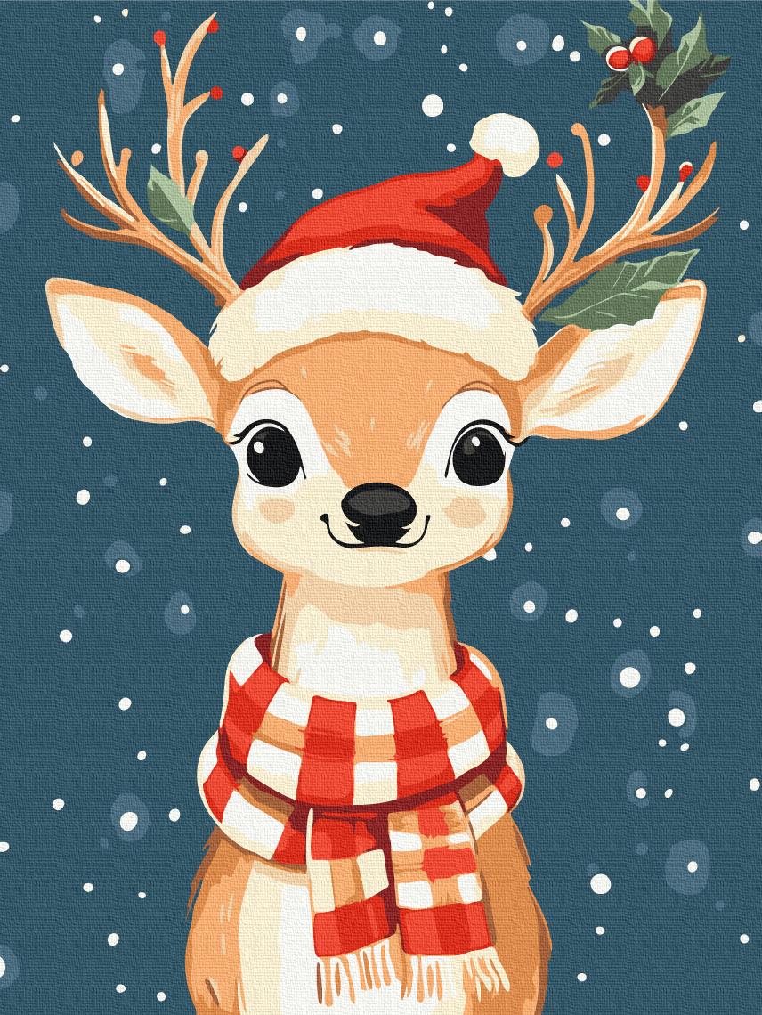 Картина по номерам Brushme Праздничный олень 30x40 см (KBS0199)