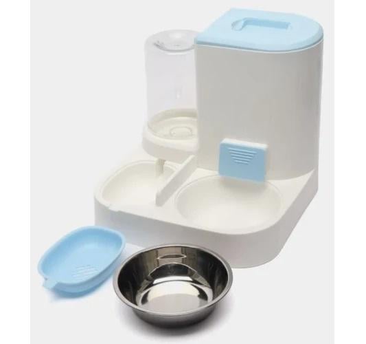 Годівниця Pet Automatic з напувалкою 2в1 для котів та собак Біло-блакитний (VEN-1210-1)