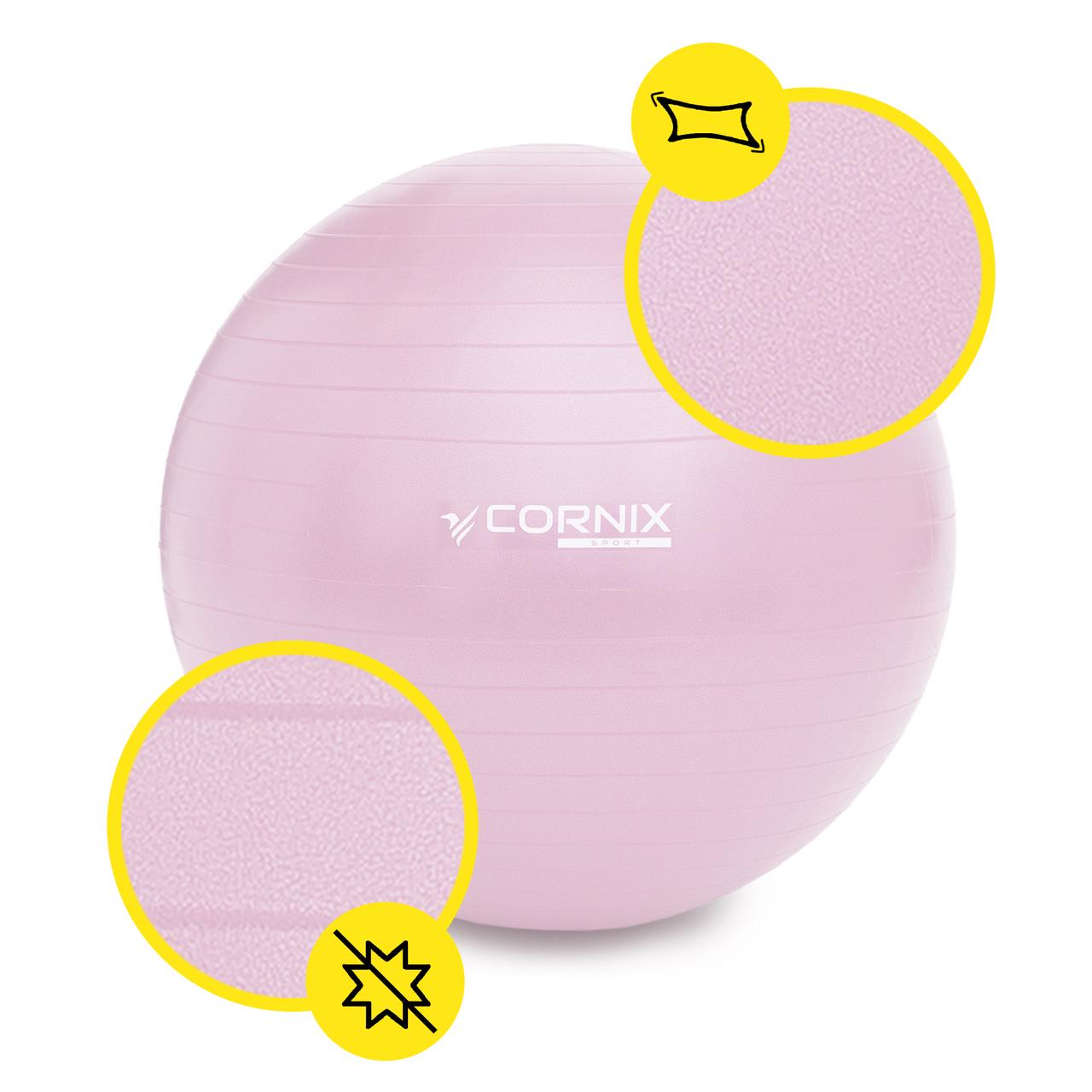 М'яч для фітнесу Cornix Anti-Burst 65 см XR-0364 Light Pink (2514760353) - фото 4 М'яч для фітнесу Cornix Anti-Burst 65 см XR-0364 Light Pink (2514760353) - фото 4
