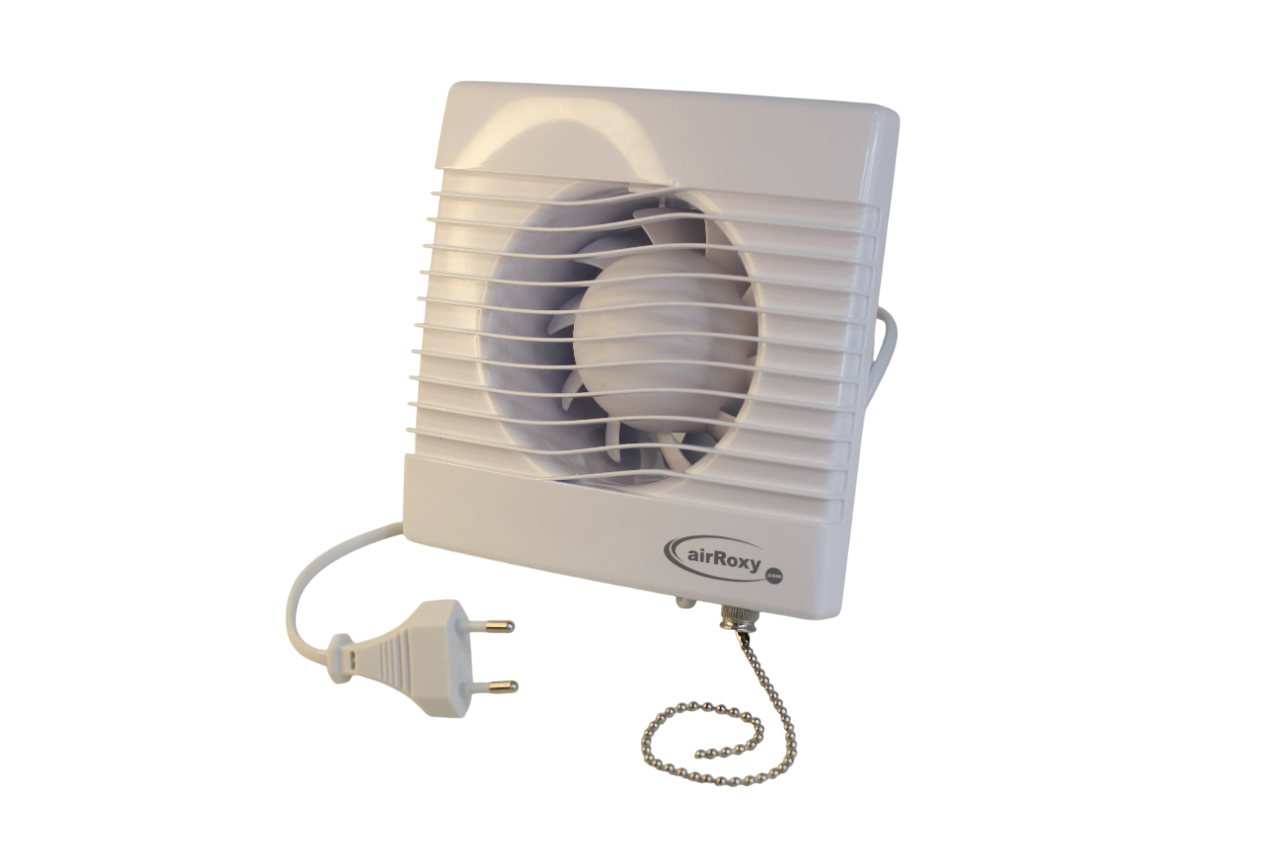 Вытяжной вентилятор AirRoxy pRim 150 PS с электрическим кабелем для ванной Белый (01-010)