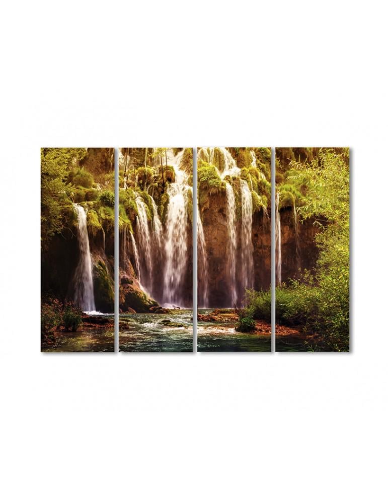 Картина модульная Плитвицкое озеро водопад 4 модуля 60x90 см(132126Pejzazh)