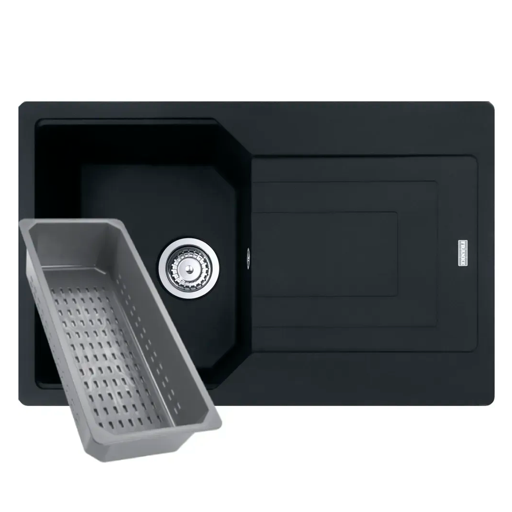 Мойка кухонная с крылом Franke Urban UBG 611-78 прямоугольная фрагранит 780х500 мм Matte Black (114.0701.806)