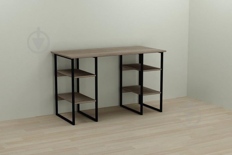 Компьютерный стол Ferrum-decor Карэн 75x140x70 черный ДСП Дуб Сонома Труфель 16мм Компьютерный стол Ferrum-decor Карэн 75x140x70 черный ДСП Дуб Сонома Труфель 16мм