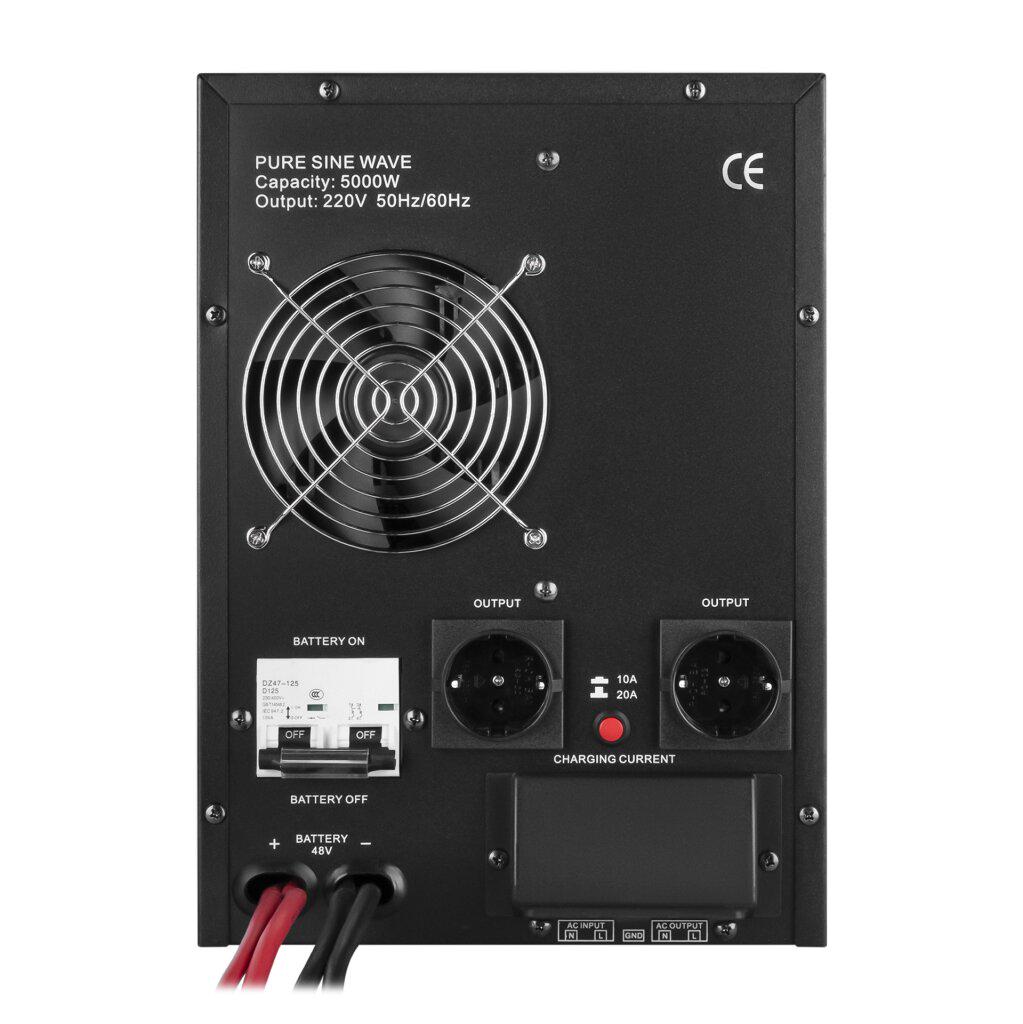 Источник бесперебойного питания LogicPower LPY-B-PSW-7000VA+ с правильной синусоидой 5000W (LP-6616) - фото 4