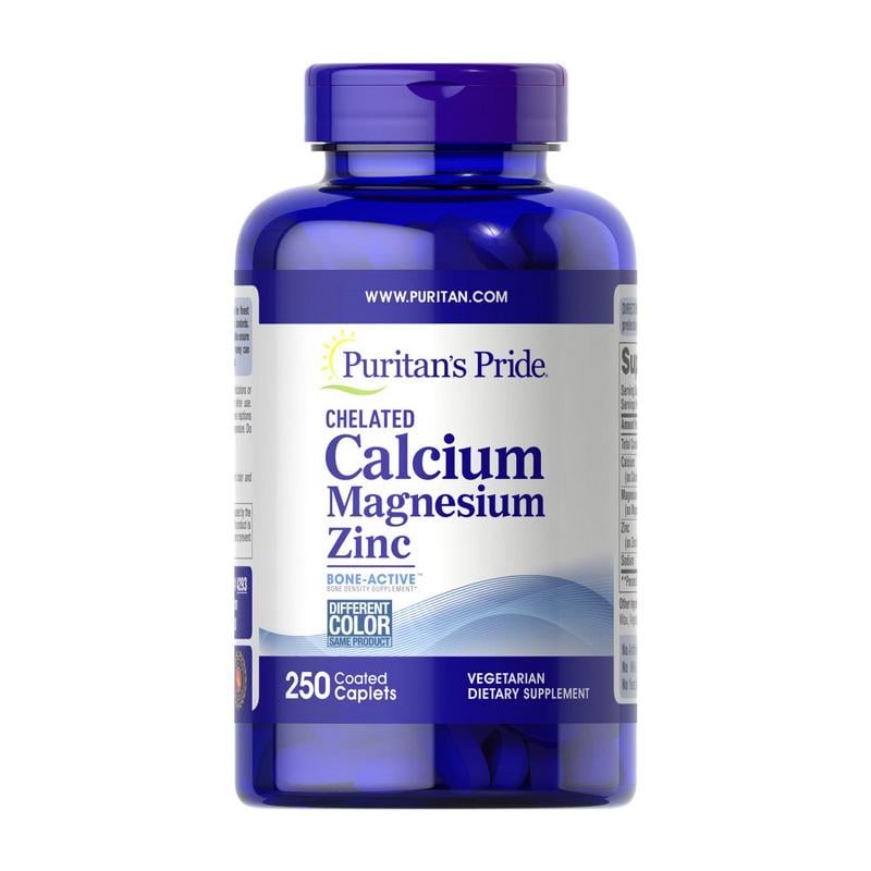 Кальций магний и цинк Puritan's Pride Chelated Calcium Magnesium Zinc 250 табл.