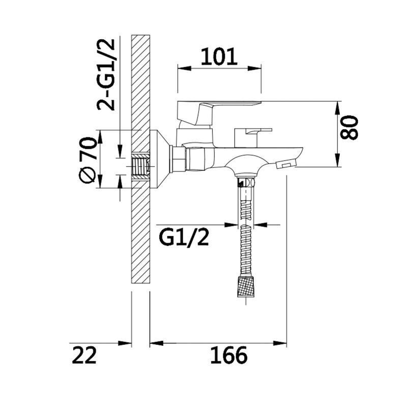 Смеситель для ванны Lidz Latwa 006 белый с душевым гарнитуром LDLAT006WHI45424 White - фото 2 Смеситель для ванны Lidz Latwa 006 белый с душевым гарнитуром LDLAT006WHI45424 White - фото 2