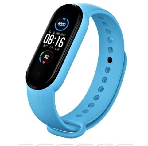 Ремінець силіконовий BeWatch для Xiaomi Mi Band 5/6 Світло Синій (1540608) - фото 1